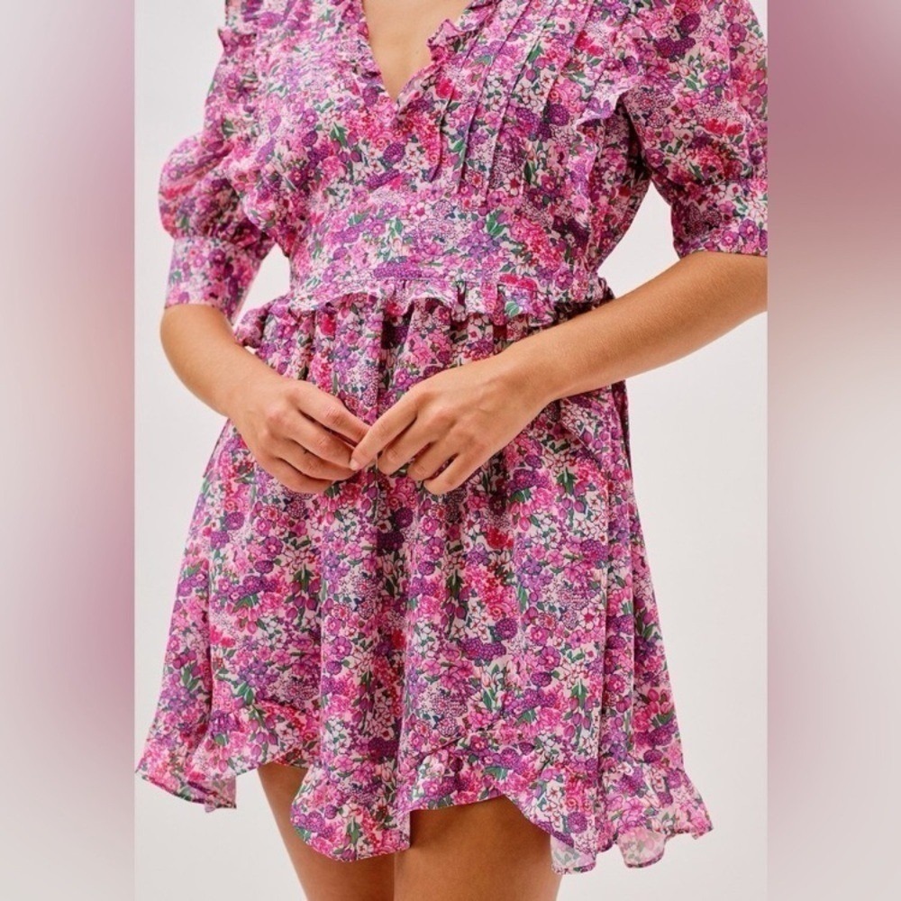 For Love and Lemons Katarina Mini Dress in Rose size M - Picture 4 of 13